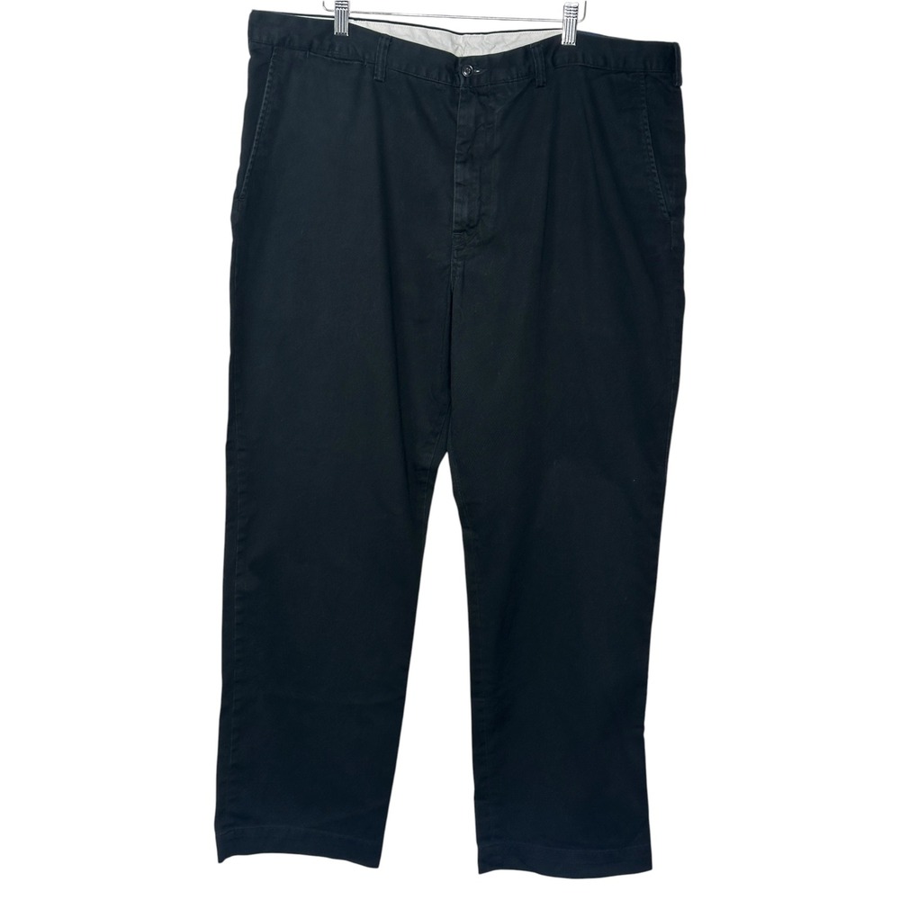 Polo Ralph Lauren Flat Chino Pants 42/32 43 30 Black Classic Fit Brushed Twill